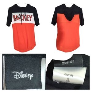 Disney Mickey Mouse Black and Orange Short Sleeve Tee